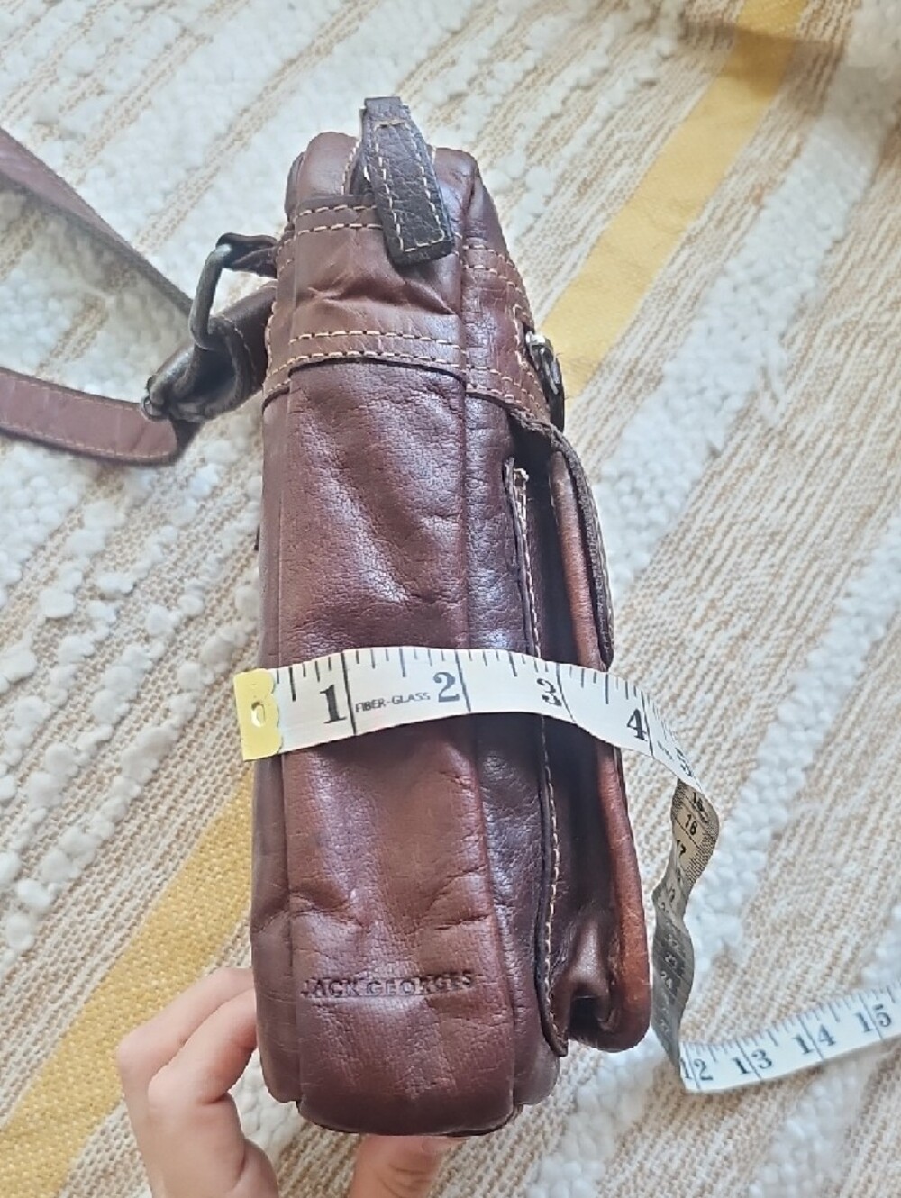 Handmade Voyager Slim Crossbody Bag - Brown - Picture 11 of 13